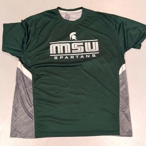Men's Pro Edge 2XL Tshirt MSU Michigan State Spartan Green Grey